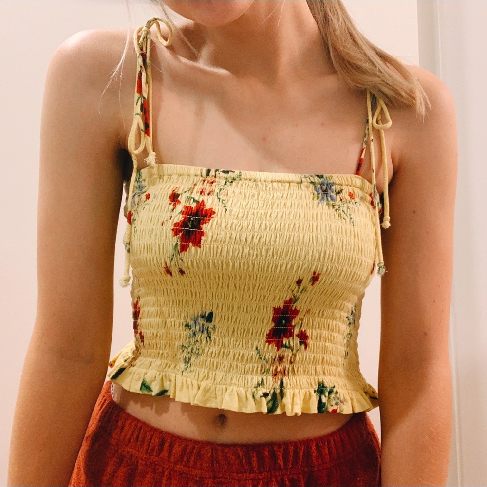 PacSun Floral Tube Top with Strings